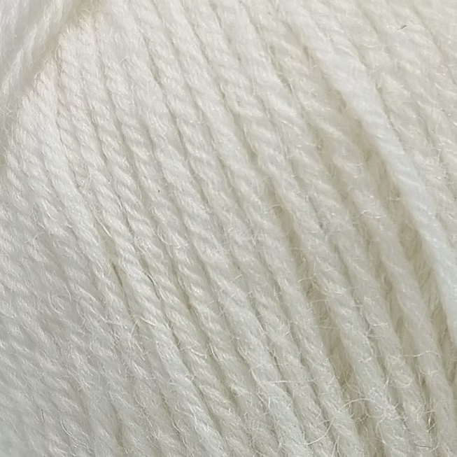 Close-up of white yarn with visible texture.