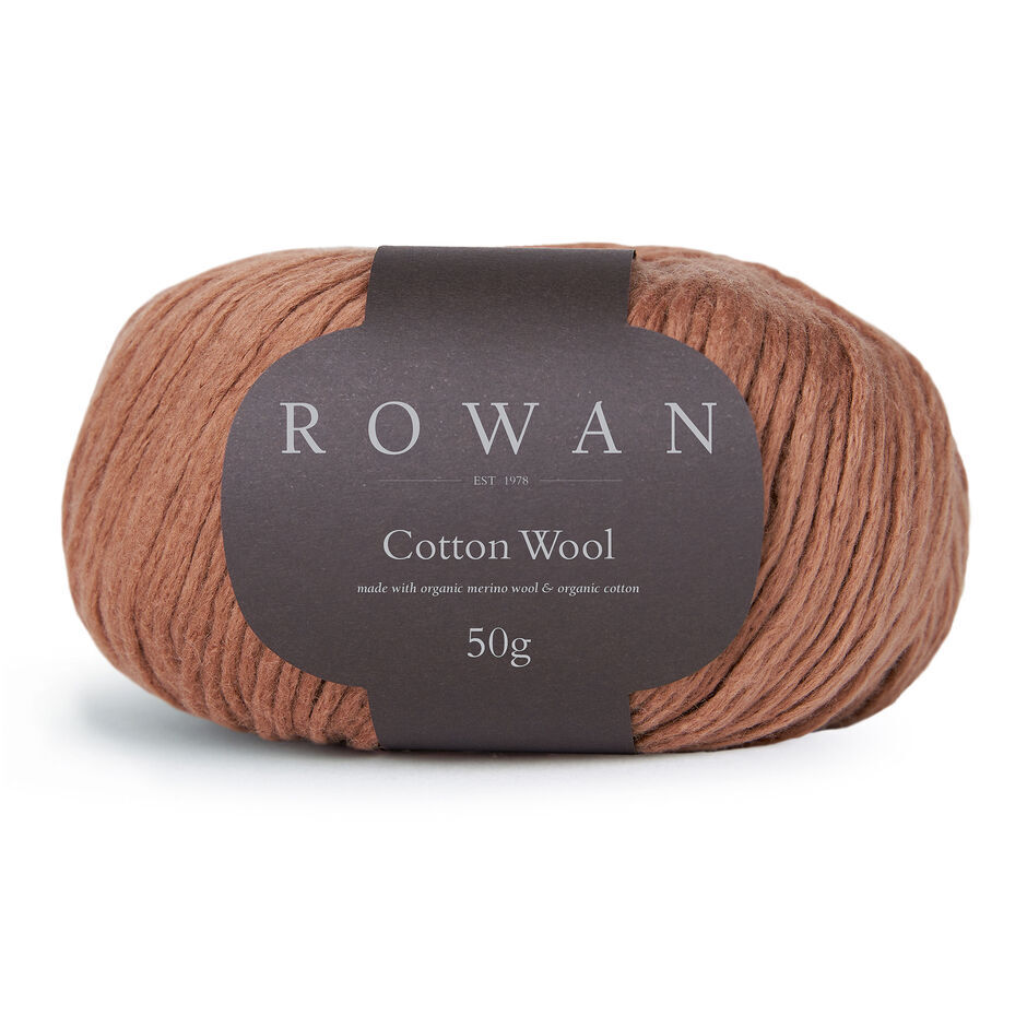 Ball of Rowan Cotton Wool in a warm brown colourway called Nutkin..
