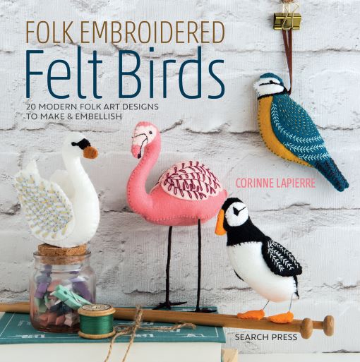 FOLK EMBROIDERED FELT BIRDS - CORINNE LAPIERRE