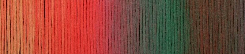 Image shows colour palette for Schoppel Gradient DK yarn colourway 2479 Belladonna/Belladonna in shades of orange, blue-green and purple-brown.