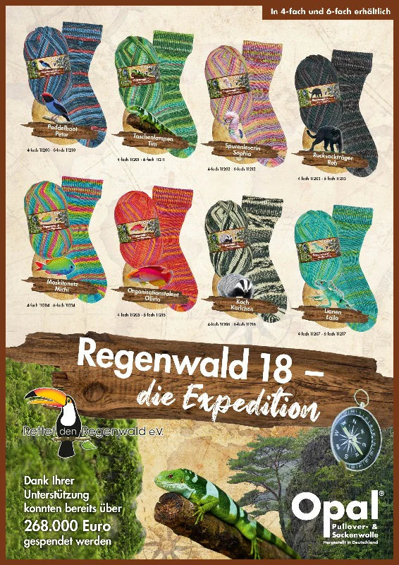 OPAL REGENWALD 18 DIE EXPEDITION 4PLY/SOCK