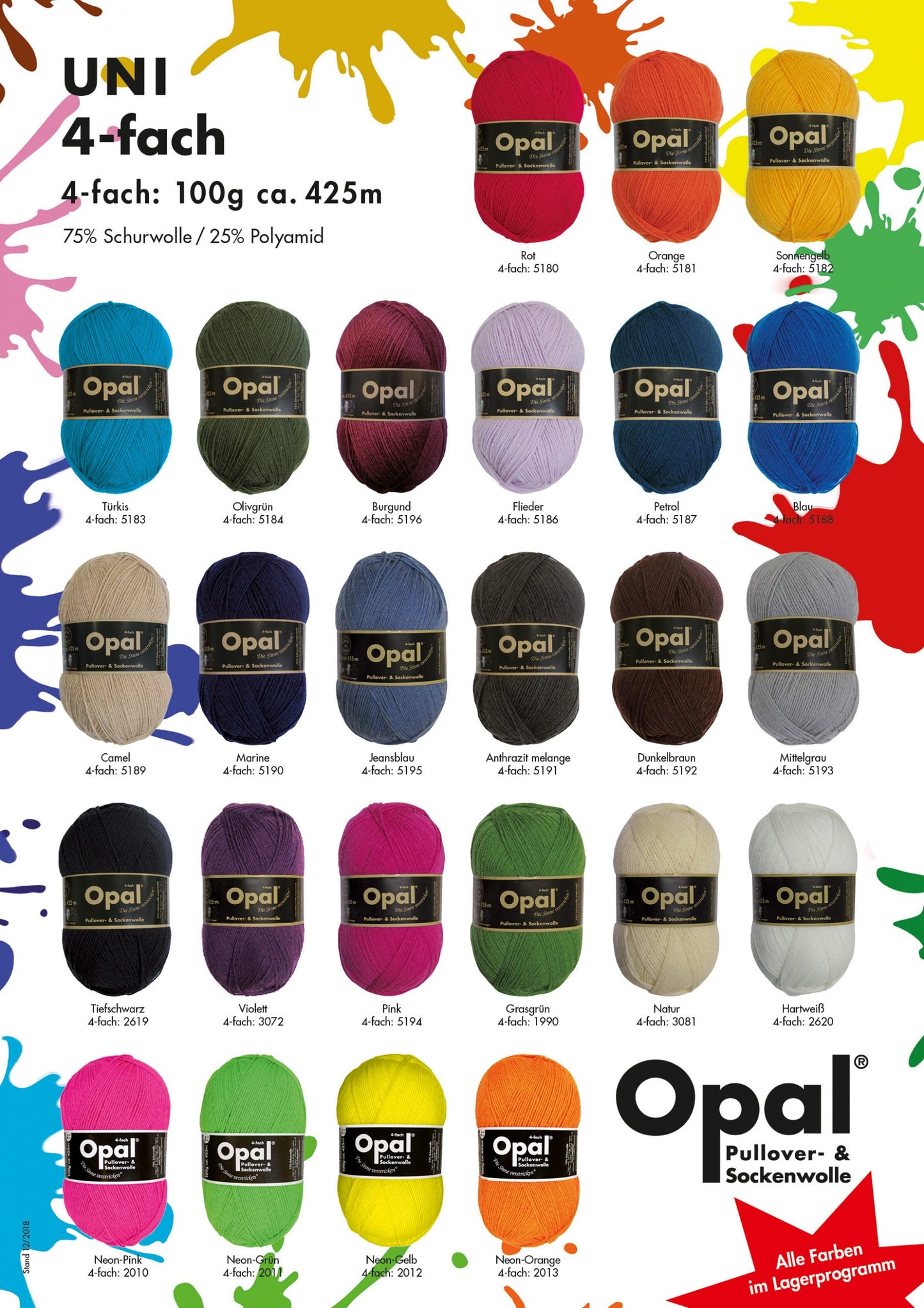 OPAL UNI SOLID COLOURS 4PLY/SOCK