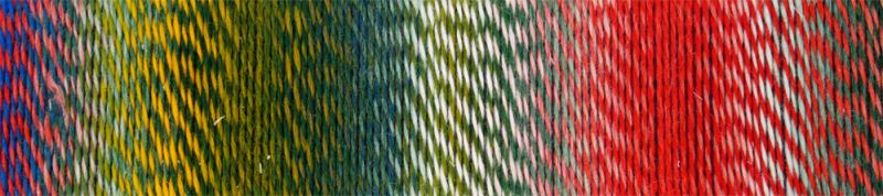 Image shows colour palette for Schoppel Zauberball Crazy 4ply/sock.  The colour is 1701 Parrot/Papagei,  with shades of green, yellow, blue and orange.