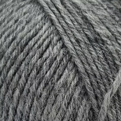 close up of light grey woolen yarn 