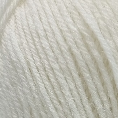 Close-up of white yarn with visible texture.