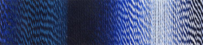 Image shows colour palette for  Schoppel Zauberball Crazy 4ply/sock.  The colour is 2099 Blue Break/Pause in Blau, with shades of light, medium and dark blue, and off-white.