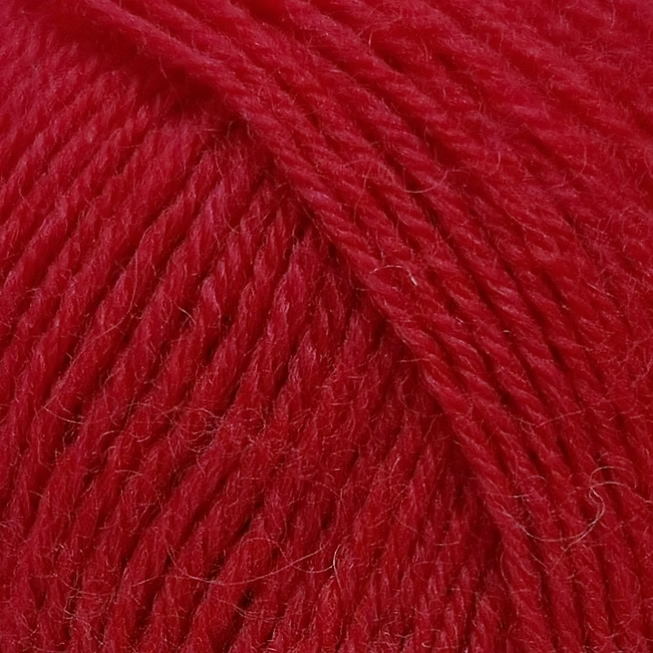 close up of red yarn.
