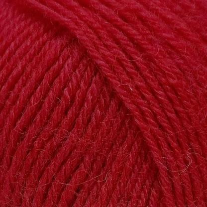 close up of red yarn.