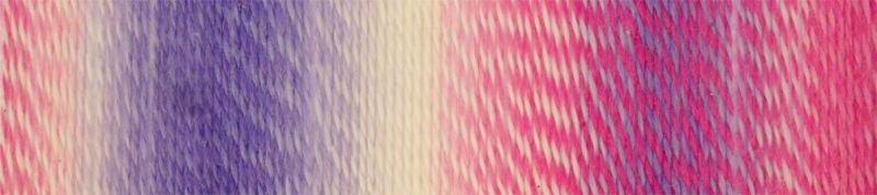 Image shows colour palette for  Schoppel Zauberball Crazy 4ply/sock.  The colour is 2254 Cloud No 8/Wolke 8,  with shades of pink, lilac and neutrals.