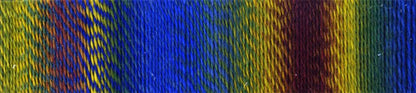 Image shows colour palette for Schoppel Zauberball Crazy 4ply/sock.  The colour is 2266 Milestone/Meilenstein with shades of royal blue, lime and chestnut.