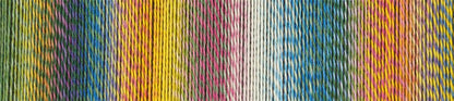 Image shows colour palette for Schoppel Zauberball Crazy 4ply/sock.  The colour is 2334 Malerwinkel, with shades of yellow, green, pink and blue.