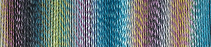 Image shows colour palette for  Schoppel Zauberball Crazy 4ply/sock.  The colour is 2355 Garden Party/Gartenparty, with shades of mauve, blue, turquoise and yellow.