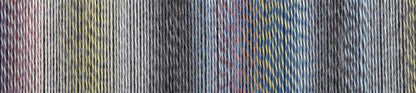 Image shows colour palette for Schoppel Zauberball Crazy 4ply/sock.  The colour is 2427 Foehn Weather/Fuhnlage, with shades of grey, pink, lemon, blue and neutrals.