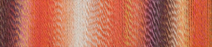 Image shows colour palette for  Schoppel Zauberball Crazy 4ply/sock.  The colour is 2472 Orangery/Orangerie, with shades of peach, orange, cream and burgundy.