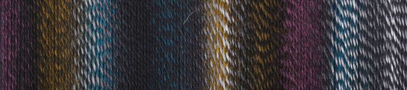 Image shows colour palette for Schoppel Zauberball Crazy 4ply/sock.  The colour is 2475 Background Noise/Hintergudrauschen, with shades of dark blue, olive and purple.