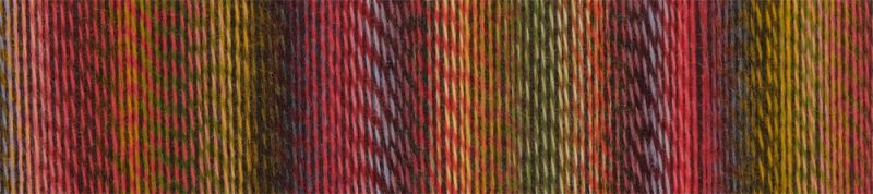 Image shows colour palette for  Schoppel Zauberball Crazy 4ply/sock.  The colour is 2516 Evening Hour/Abendstunde, with shades of salmon, olive and yellow.