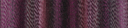 Image shows colour palette for Schoppel Zauberball Crazy 4ply/sock.  The colour is 2543 Dark Roses by Kieran Foley, with shades of mauve, pink and burgundy.