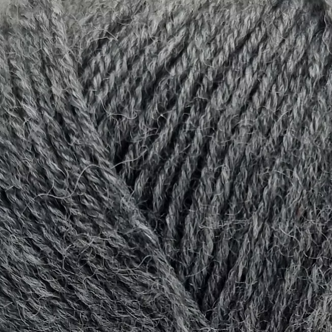 close up of grey ball of wool.