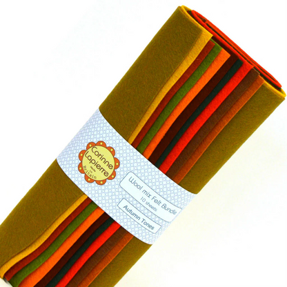 colourful felt bundle with corinne branded label.