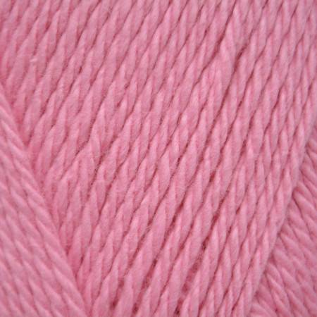 close up of powder pink yarn ball.