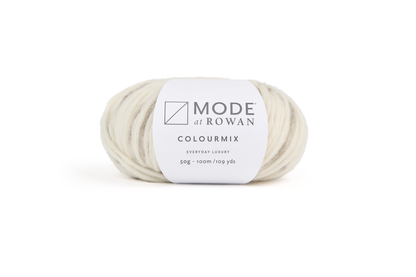 ball off cream and brown yarn with a mode at rowan with grey writing on a plain white background.