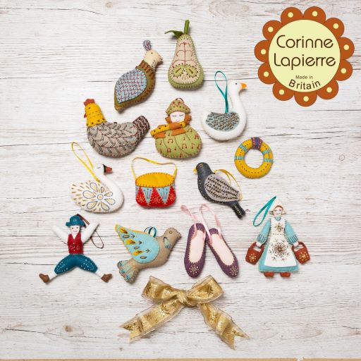 12 DAYS OF CHRISTMAS FELT DECORATIONS - CORINNE LAPIERRE
