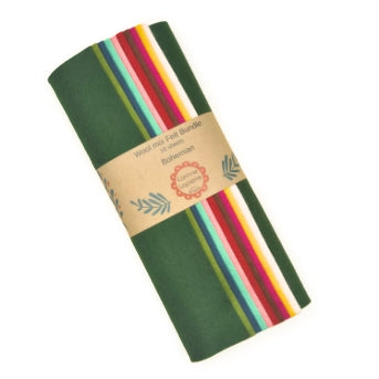 colourful bundle of felt with branded corinne label.