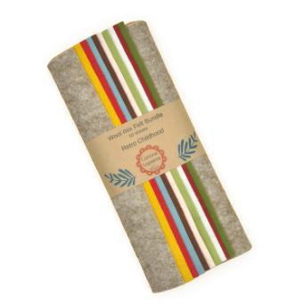 bundle of colourful felt with corrine label.