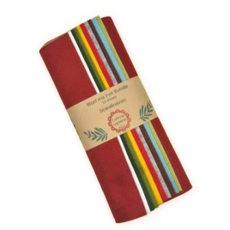 colourful wool felt bundle with Corrine branded label.