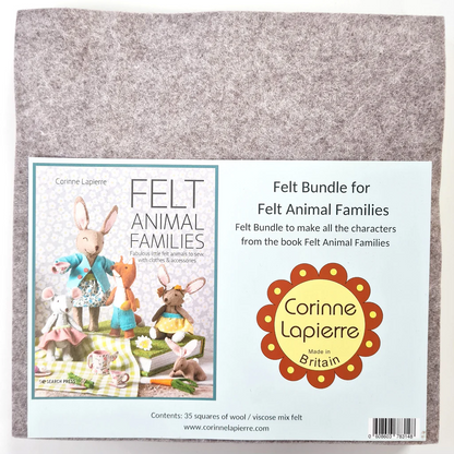 Felt bundle for animal families by corinne Lapierre wit packaging and label depicting some of the felt families.