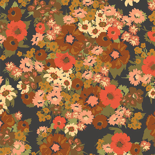 WILD FLORA MOONLIGHT - HAZELWOOD COLLECTION - ART GALLERY FABRICS 100% PREMIUM COTTON