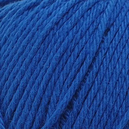 close up of deep blue cotton yarn.