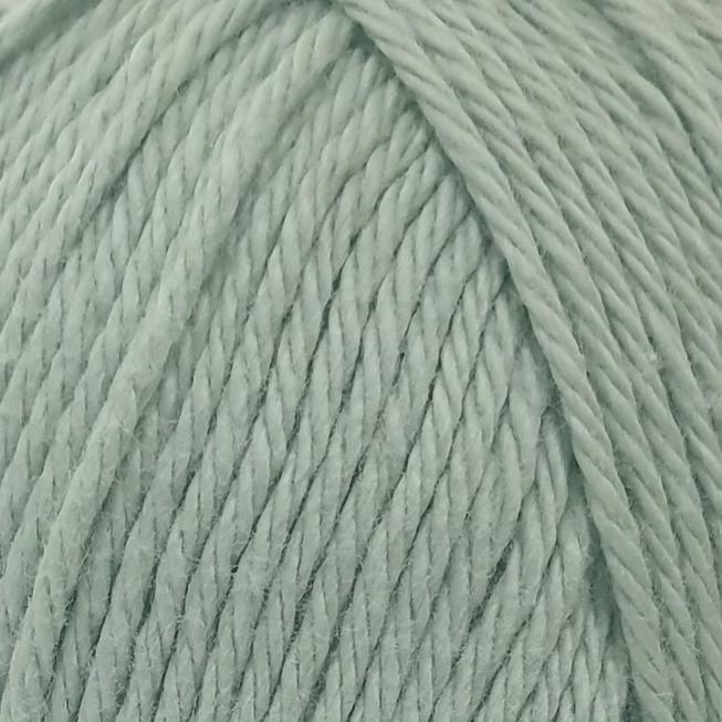 close up of light mint green cotton yarn.