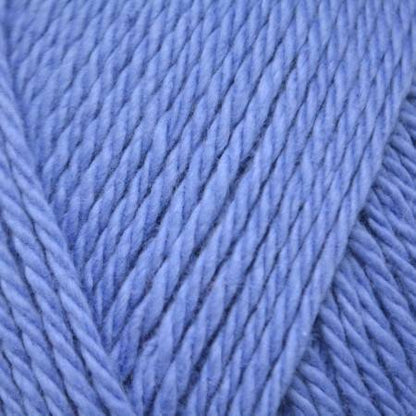 close up of light blue yarn strands.