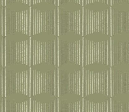 A fabric swatch of Dream Weaver Potager from Potager Collection for Art Gallery Fabrics, a lined designed on green background.
