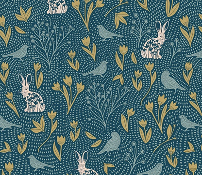 NESTING SEASON NIGHT - SPRING EQUINOX COLLECTION - ART GALLERY FABRICS 100% PREMIUM COTTON