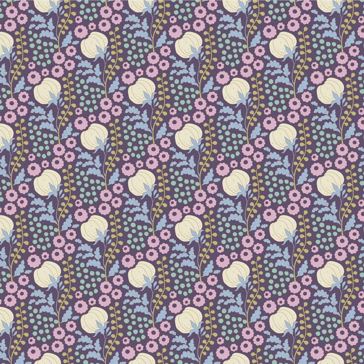 SANCTUARY - COTTONFIELD - EGGPLANT - TILDA DESIGNER 100% PREMIUM COTTON PRINTED FABRIC