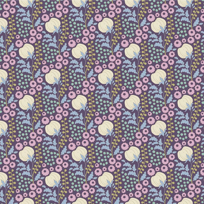 SANCTUARY - COTTONFIELD - EGGPLANT - TILDA DESIGNER 100% PREMIUM COTTON PRINTED FABRIC