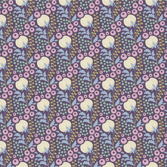 SANCTUARY - COTTONFIELD - EGGPLANT - TILDA DESIGNER 100% PREMIUM COTTON PRINTED FABRIC