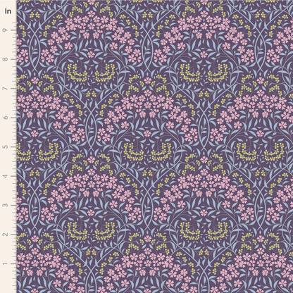 SANCTUARY - LARISSA - EGGPLANT - TILDA DESIGNER 100% PREMIUM COTTON PRINTED FABRIC