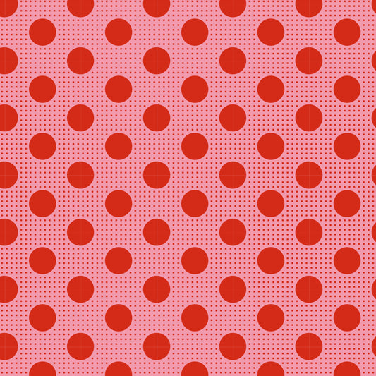 MEDIUM DOTS - SALMON - TILDA BASICS 100% PREMIUM COTTON PRINTED FABRIC