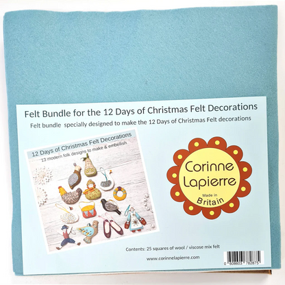 felt bundle kit for 12 days of felt decorations.