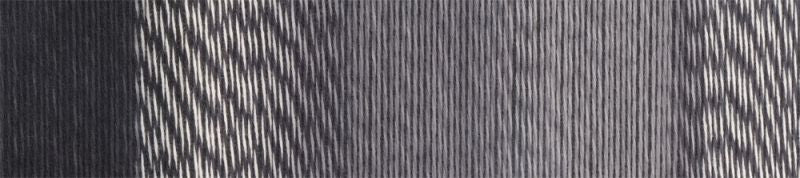 Image shows colour palette of Schoppel Crazy Cotton 4ply/sock.  The colour is Flight of the Moon Colours, with shades of black, grey and off-white.