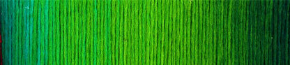 Image shows colour palette for Schoppel Gradient DK yarn colourway 1878 The Meadow/In Der Wiese in shades of green and blue